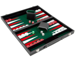 Set joc table/Backgammon in stil Casino Mediu - 45x57 cm - Verde - Desigilat [1]