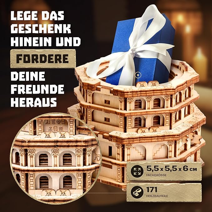 ESC WELT Quest Tower - 3D Puzzle cu compartiment SECRET - Joc de gândire pentru adulți și adolescenți - Lemn ecologic - [2]