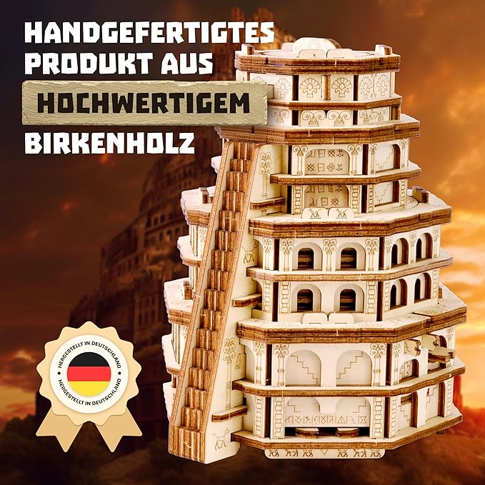 ESC WELT Quest Tower - 3D Puzzle cu compartiment SECRET - Joc de gândire pentru adulți și adolescenți - Lemn ecologic - [4]