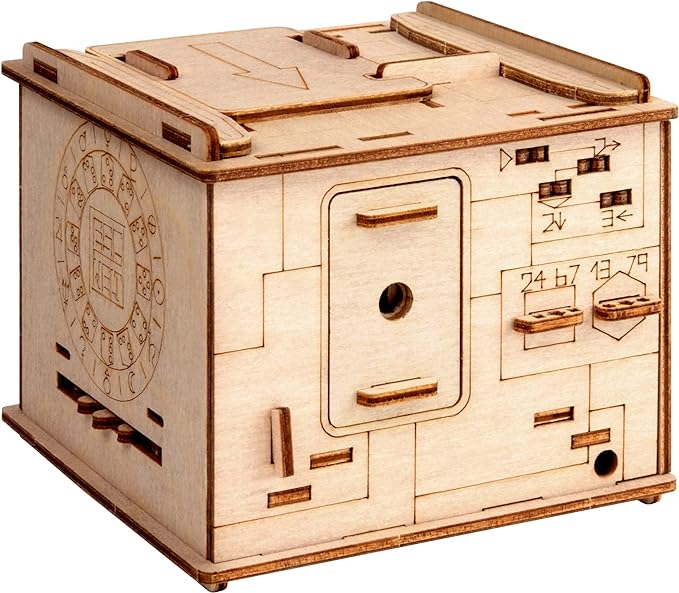 ESC WELT -Space Box - 3D Puzzle cu compartiment SECRET - Joc de gandire pentru adulti si adolescenti - Lemn ecologic -