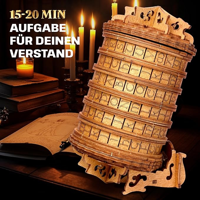 ESC WELT Cryptex - Cutie cadou secretă unică din lemn de mesteacăn - Ambalaj personalizat pentru cadouri - Puzzle 3D ecologic [4]