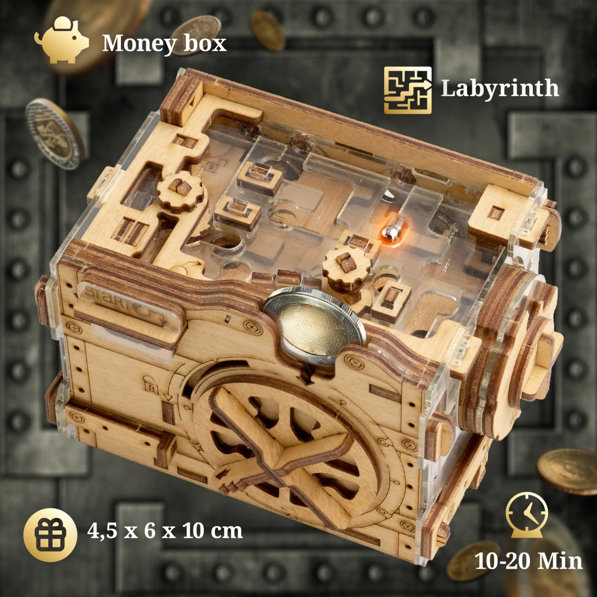 A-maze-ing Safe - Marble Run Puzzle Money Box [2]