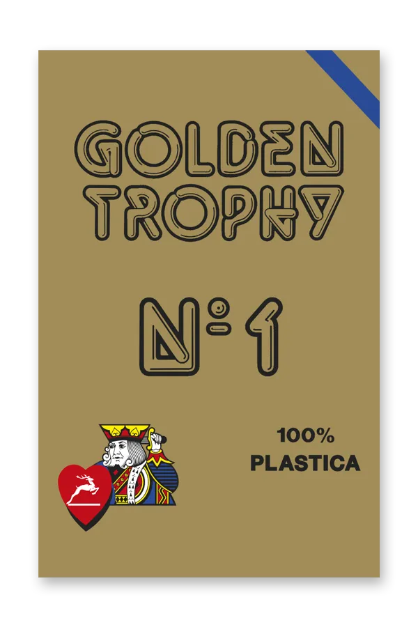 Carti de joc BRIDGE Golden Trophy - 100% Plastic - Albastru Rosu