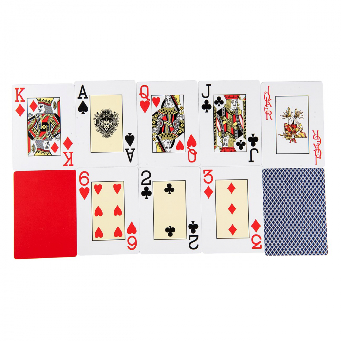 Carti de joc 100 % plastic Texas Holdem,  Jumbo Index Poker Size - Albastru [2]