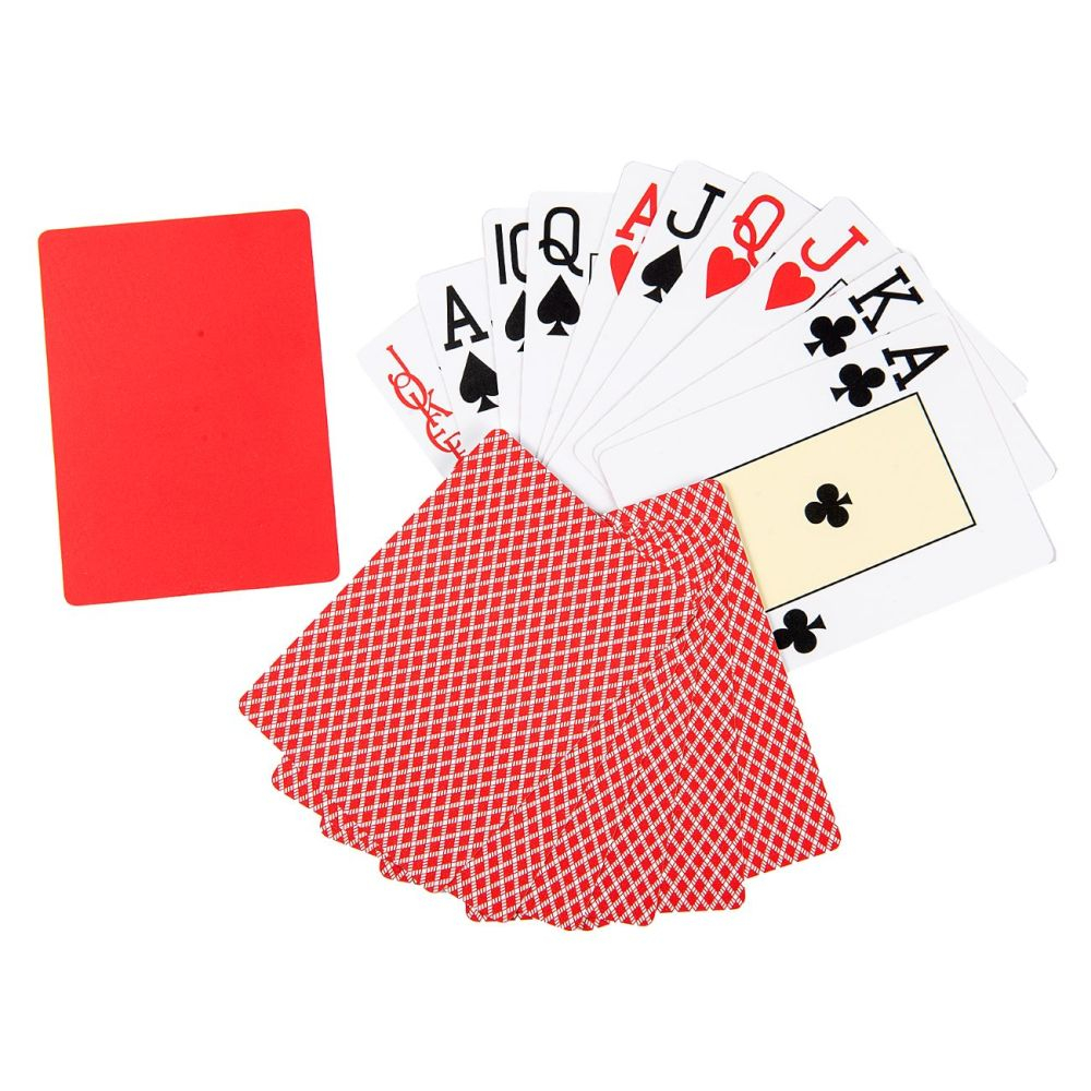 Carti de joc 100 % plastic Texas Holdem,  Jumbo Index Poker Size - Rosu [2]