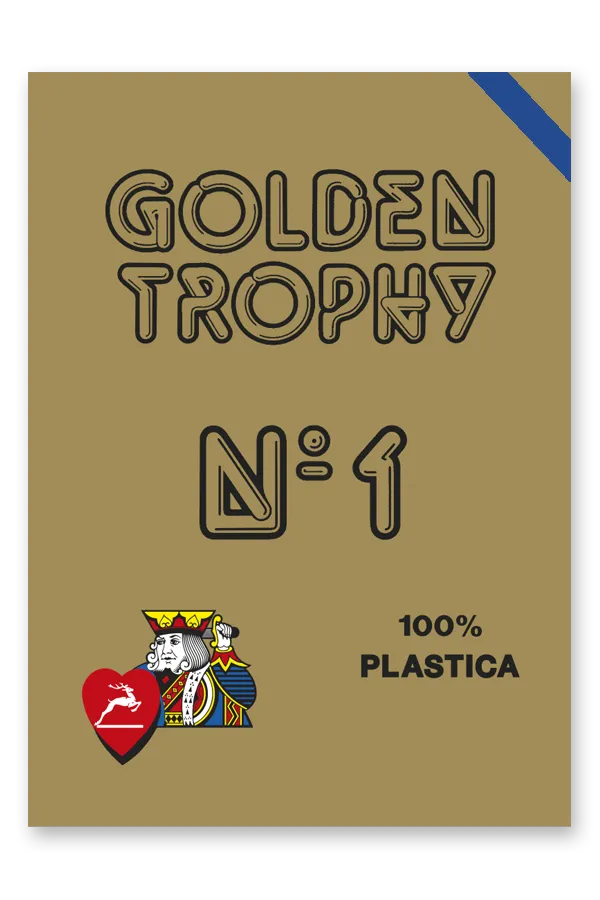 Carti de joc POKER Golden Trophy - 100% Plastic - Albastru Rosu