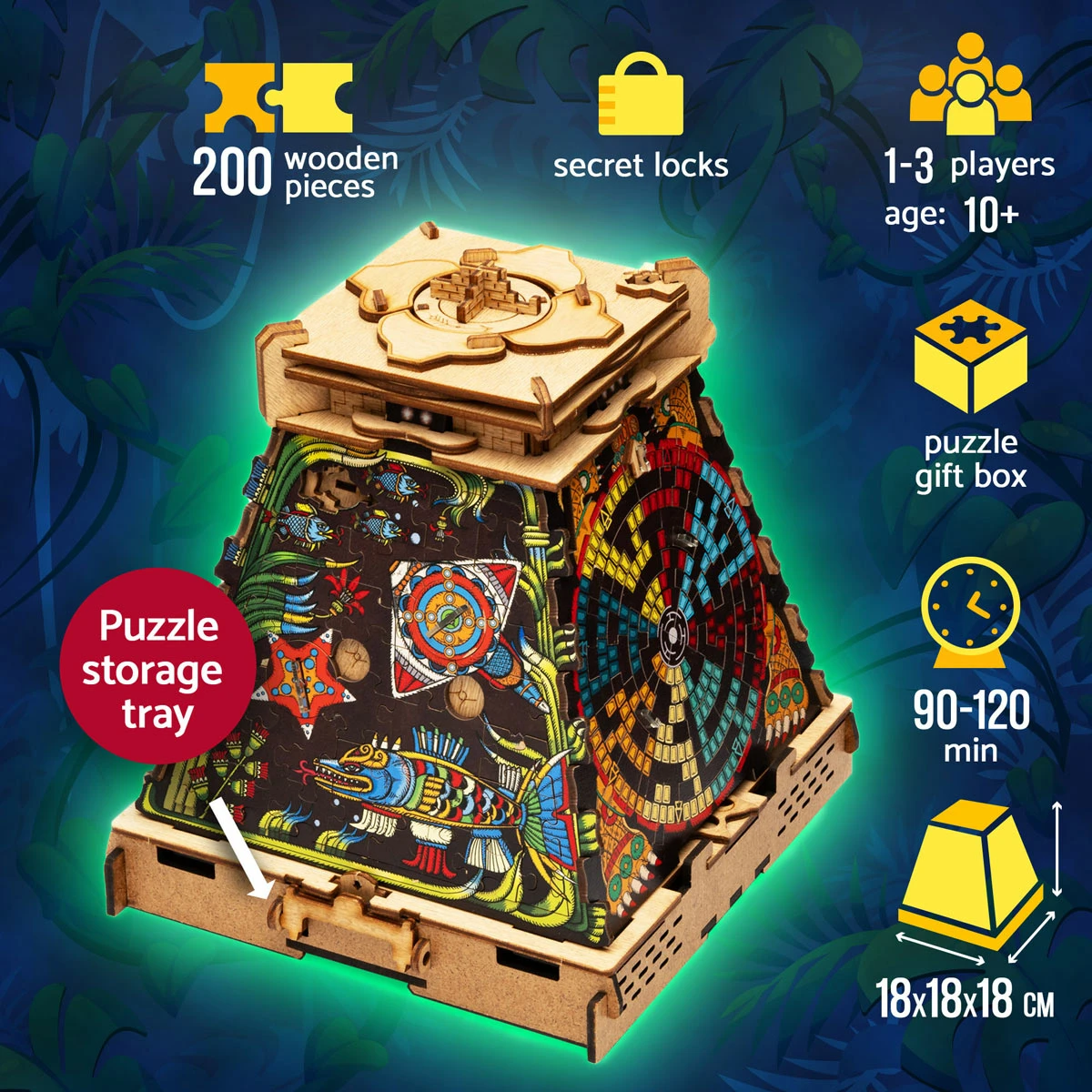 Cluepuzzle - Pyramid of the Sun. Jigsaw puzzle box [2]