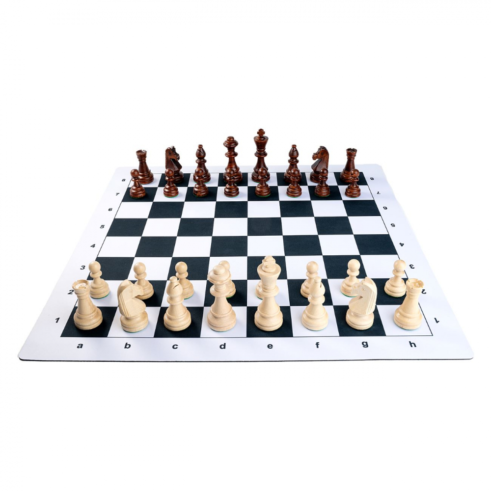 Set King64: Piese sah lemn Staunton 6 +Tabla sah mousepad negru + Geanta Deluxe [3]