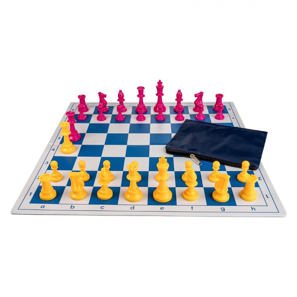 Combo set Blue: Tabla PVC alb/albastru + Piese roz /galben [3]