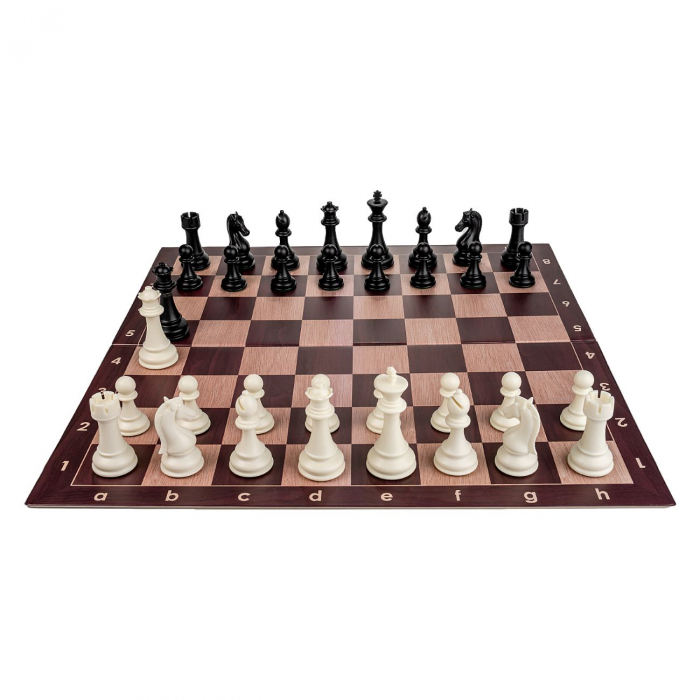 Combo set Club Pro: Tabla sah din PVC Imitatie lemn +Piese de sah din plastic no. 6 Club Pro [2]