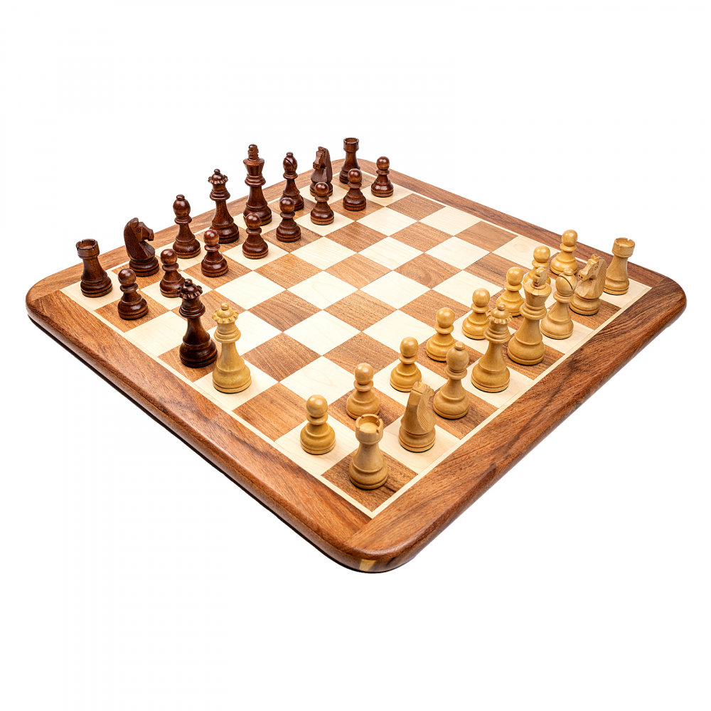 Combo set cu piese sah Staunton 6 Clasic si tabla din lemn solid acacia [2]