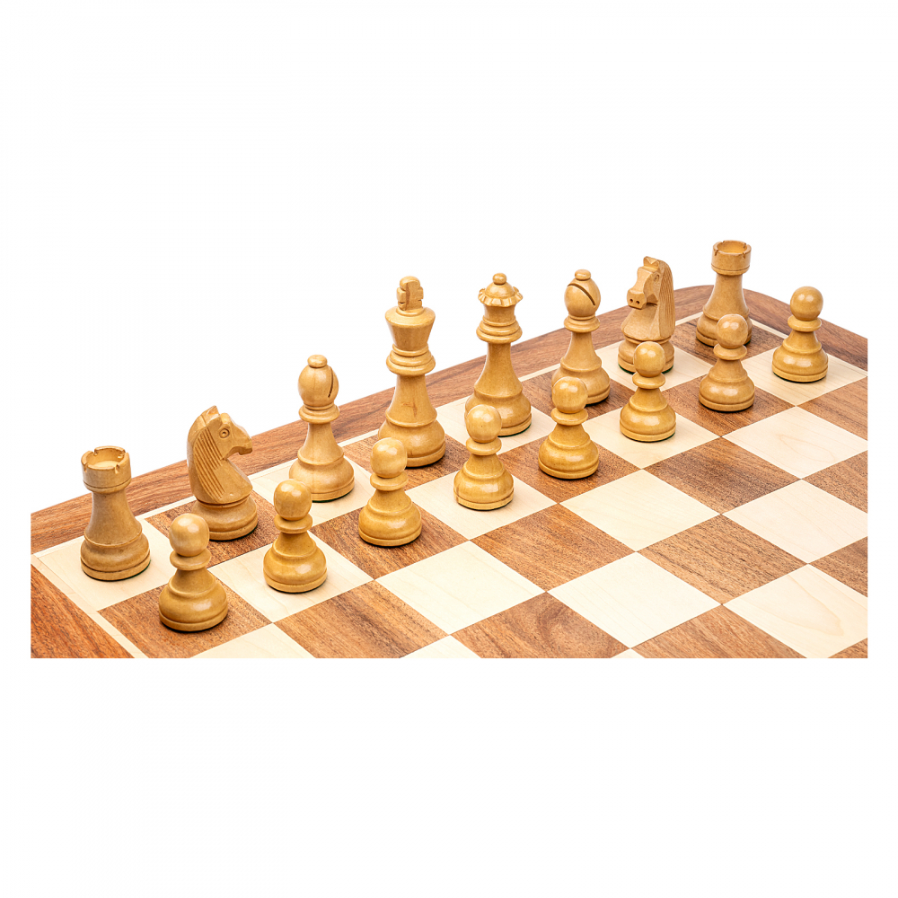 Combo set cu piese sah Staunton 6 Clasic si tabla din lemn solid acacia [6]