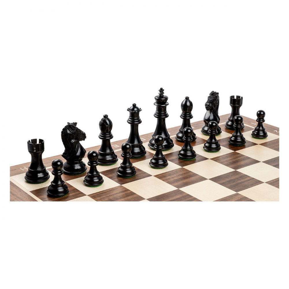 Combo set cu piese sah Staunton 6 Kings Bridal Ebonised si tabla de nuc [3]