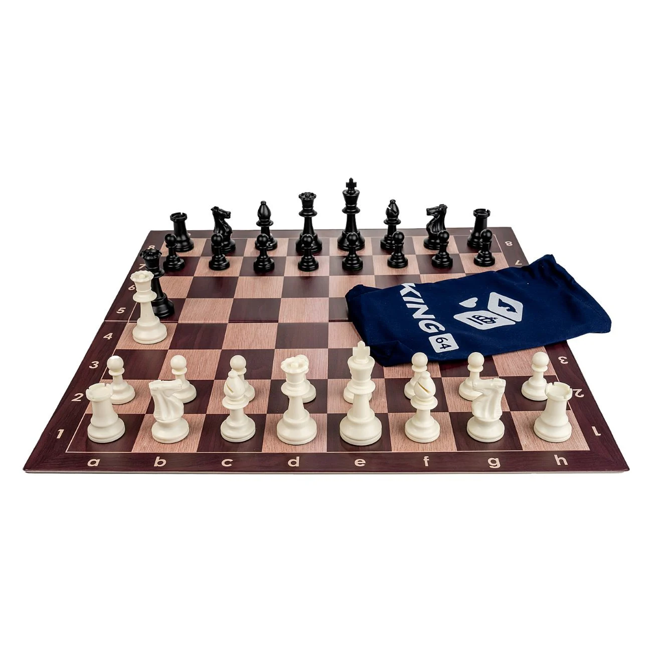 Combo set Heavy: Tabla sah din PVC Imitatie lemn + Piese de sah din plastic no. 6 weighted [3]