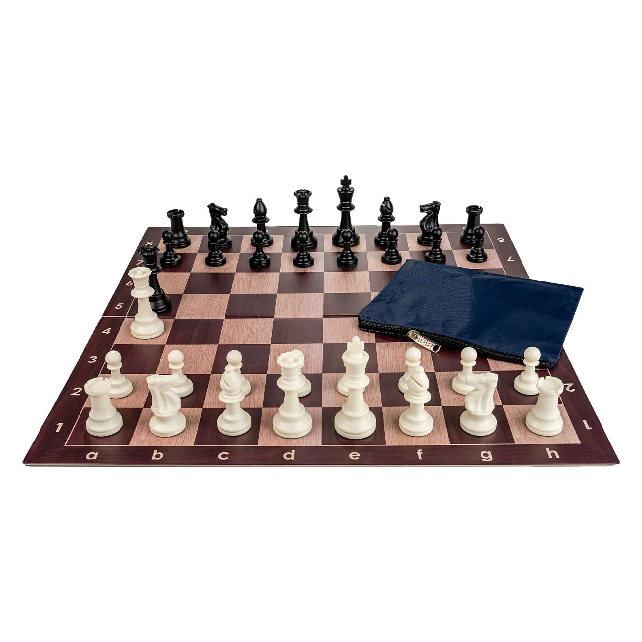 Combo set Heavy: Tabla sah din PVC Imitatie lemn + Piese de sah din plastic no. 6 weighted [2]