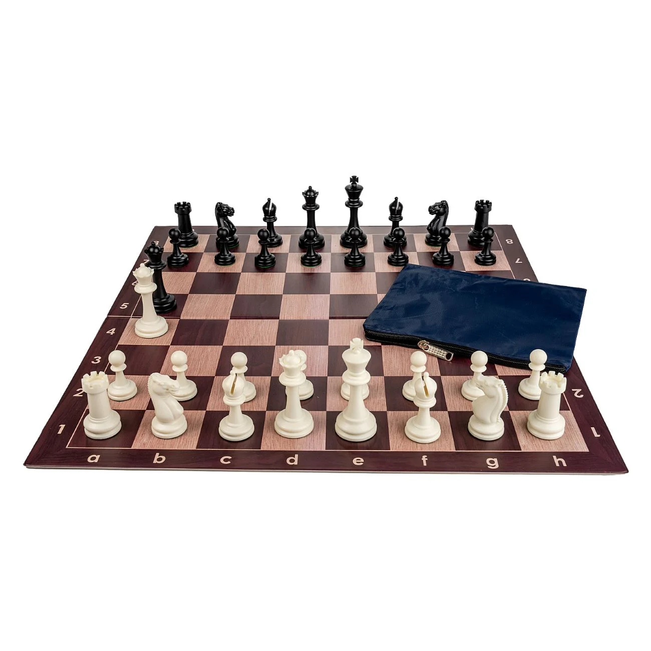 Combo set Master Heavy: Tabla sah din PVC Imitatie lemn + Piese de sah din plastic no. 6 Master weighted [2]