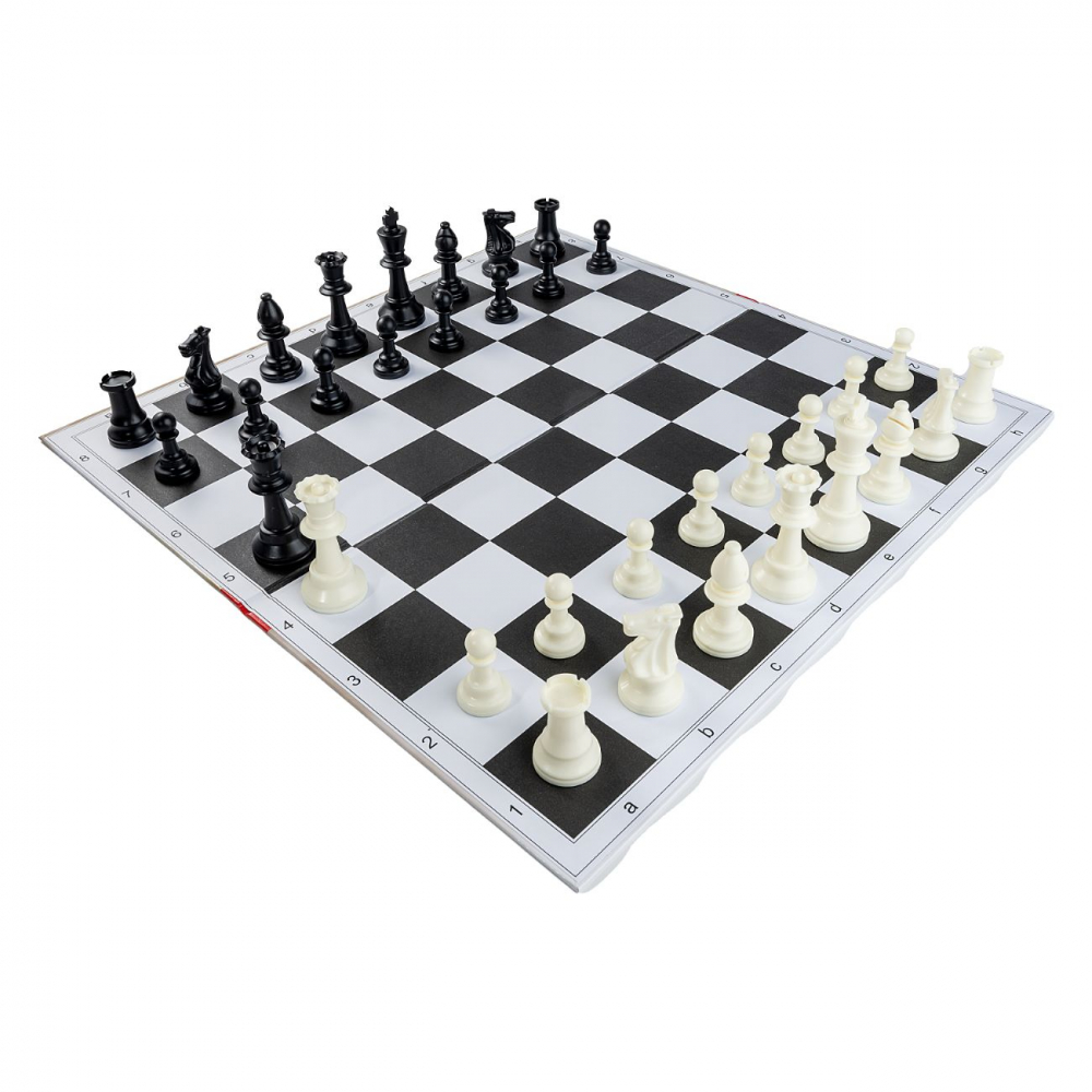 Combo set: Piese plastic Staunton 6 (weighted) si tabla carton [2]