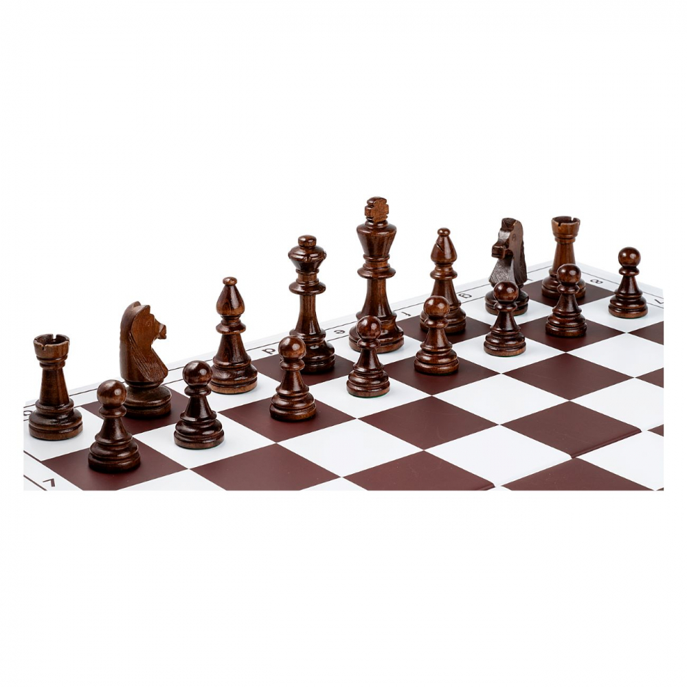 Combo set Turneu cu piese Staunton 6 lemn si tabla PVC alb/maro [3]