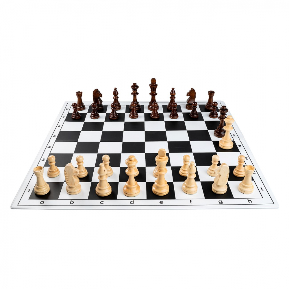Combo set Staunton 6 lemn  cu tabla PVC alb/negru [2]
