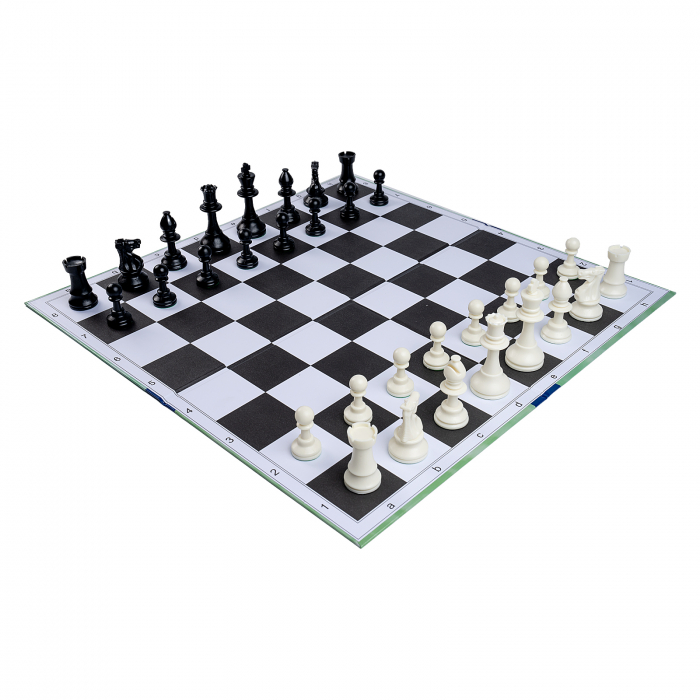 Combo set new edition : Tabla sah din carton pliabila in 4+Piese de sah din plastic no. 4- light [3]