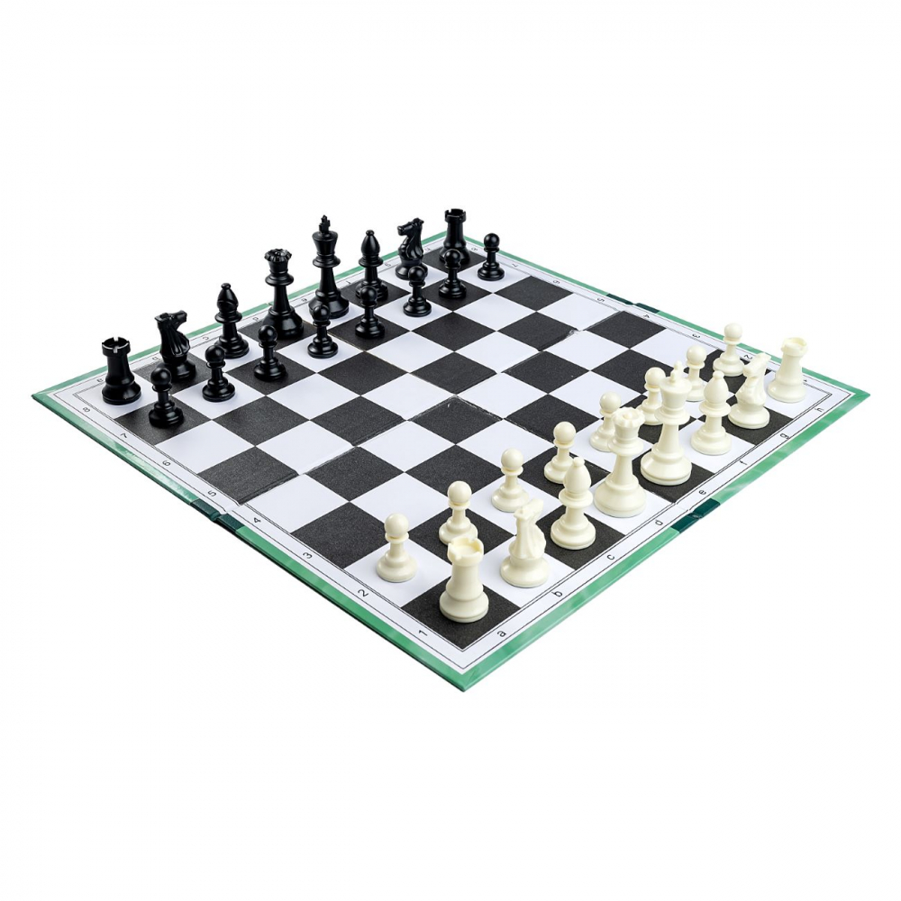 Combo set new edition : Tabla sah din carton pliabila in 4+Piese de sah din plastic no. 4- light [2]