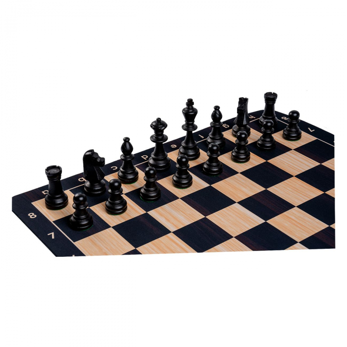 Combo set: Tabla sah din mousepad cu aspect lemn +Piese de sah din lemn [3]