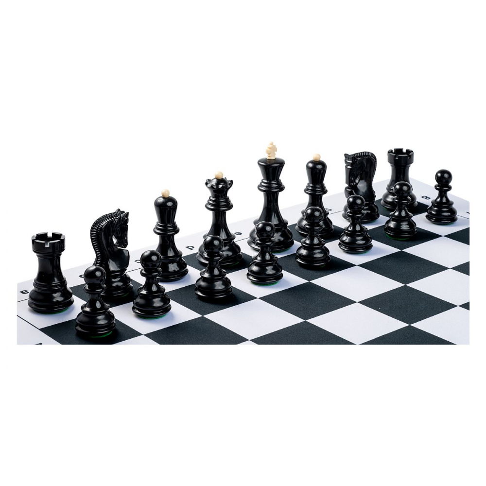Combo set Zagreb: Set Piese Șah Zagreb cu Tabla  Mousepad alb/negru [3]