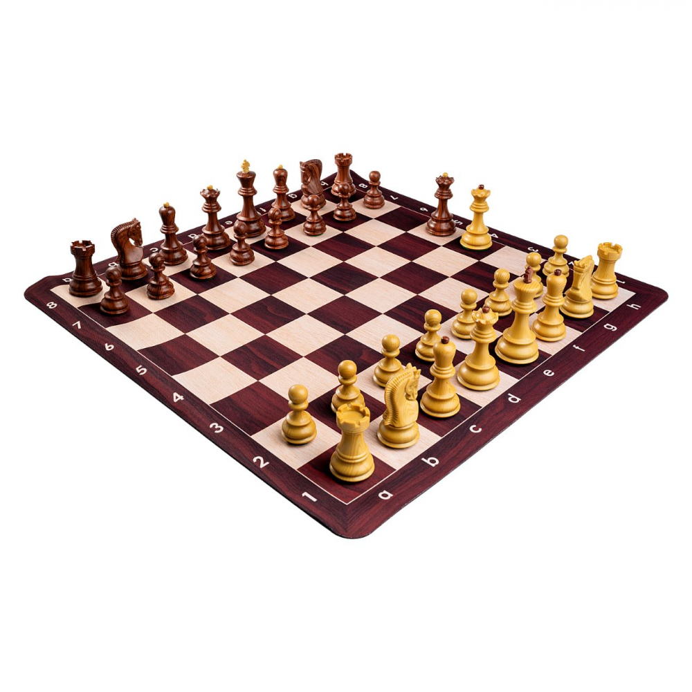 Combo set Zagreb: Set Piese Șah Zagreb cu aspect de lemn/ Tabla  Mousepad Imitatie lemn [2]