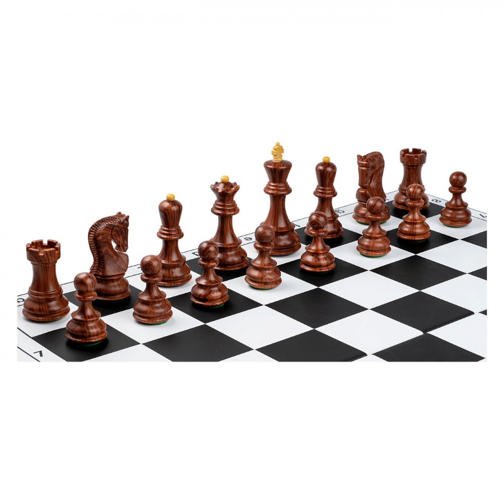 Comboset ABS Zagreb cu aspect de lemn: Piese de sah din plastic ABS cu aspect de lemn Zagreb +Tabla PVC alb /negru [3]