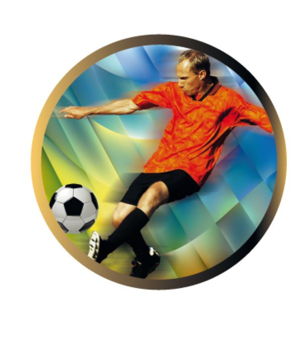 Emblema pentru medalie cupa simbol Fotbal 25mm - Colorata -