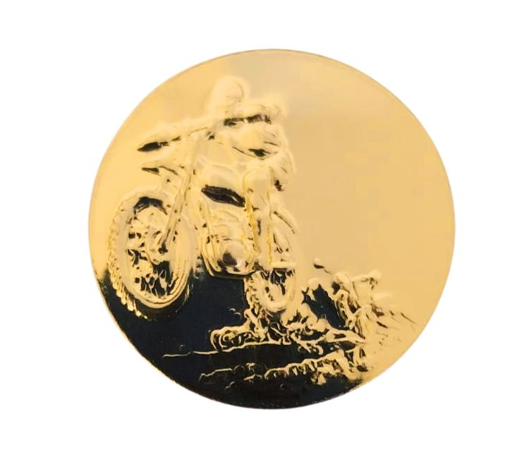 Emblema  pentru medalie cupa simbol  Motocros 25mm, aurie -