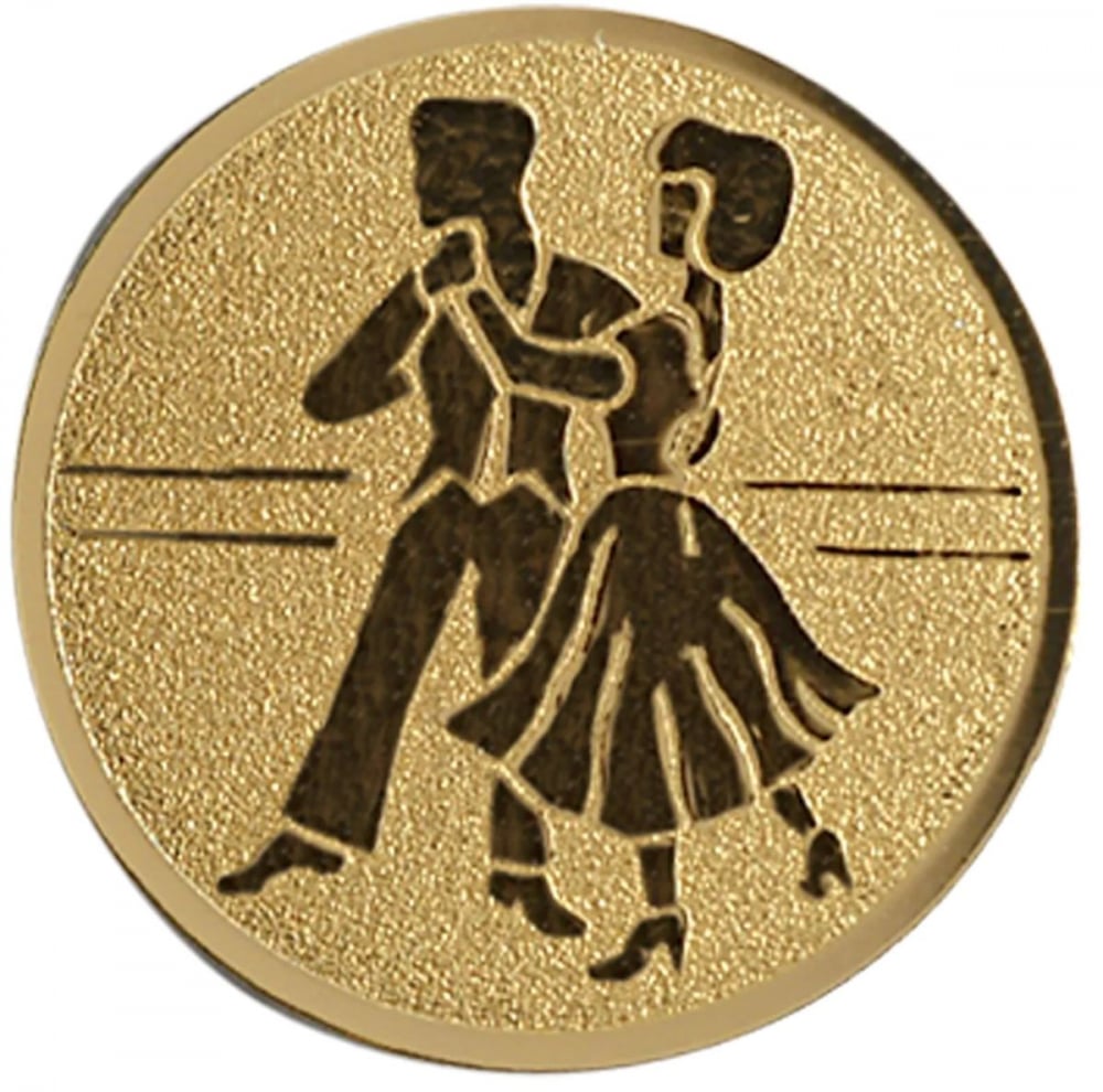 Emblema medalie cupa simbol Dans 25mm, aurie