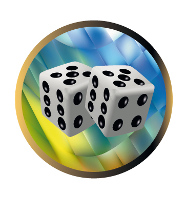 Emblema medalie cupa simbol Dice 25mm - Colorata -