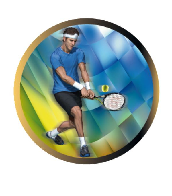 Emblema medalie cupa simbol Tenis 25mm - Colorata -