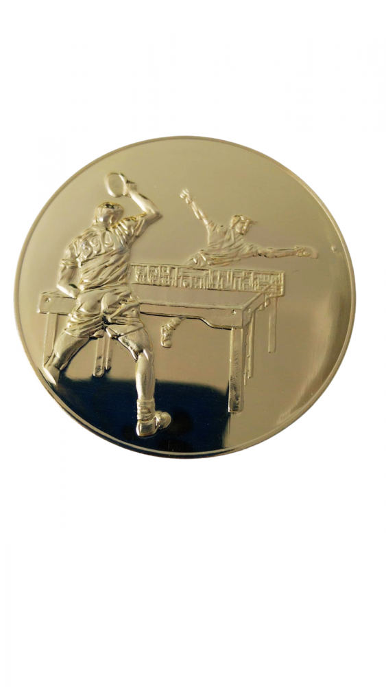 Emblema  pentru medalie cupa simbol  Ping pong 25mm, aurie