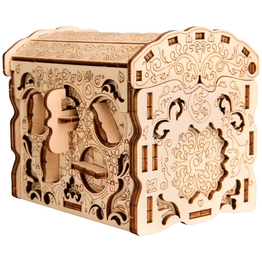 ESC WELT - Cutie tip Puzzle de lemn - CUFAR- 3D Puzzle cu compartiment SECRET - Lemn ecologic