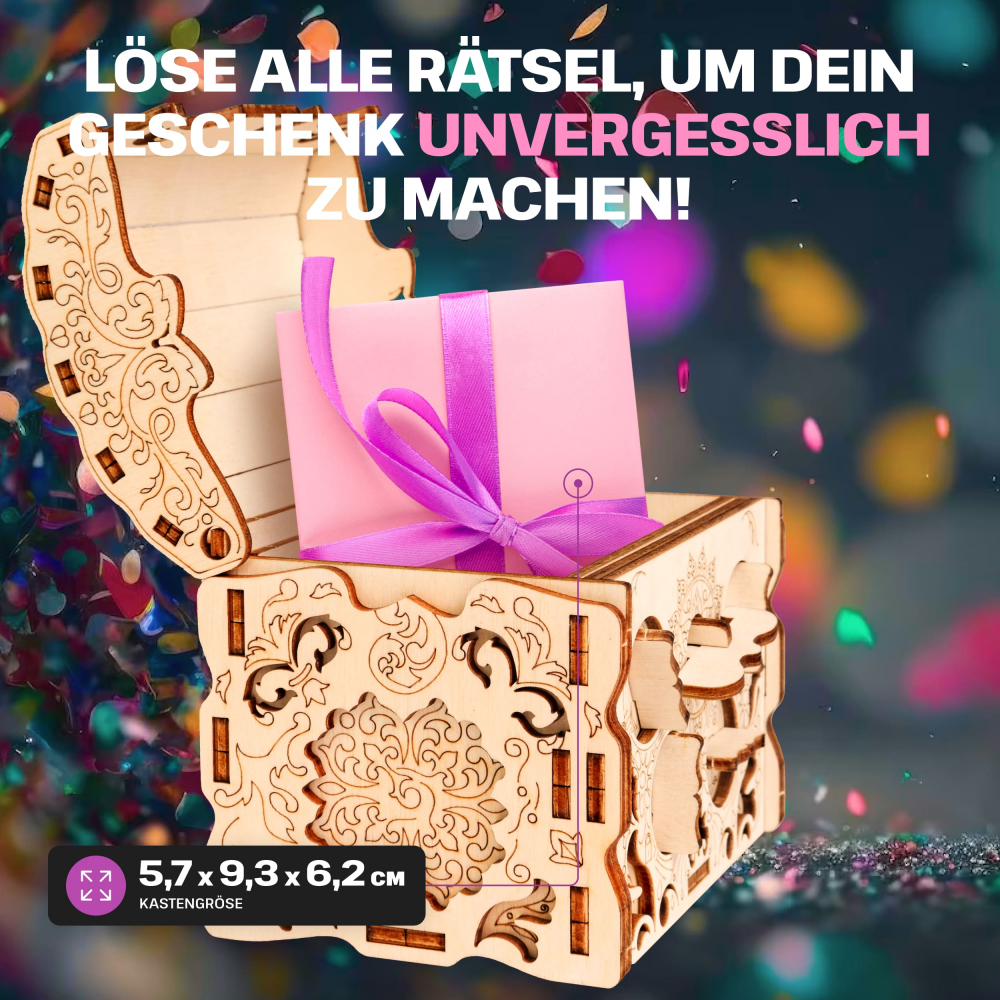 ESC WELT - Cutie tip Puzzle de lemn - CUFĂR- 3D Puzzle cu compartiment SECRET - Lemn ecologic [4]