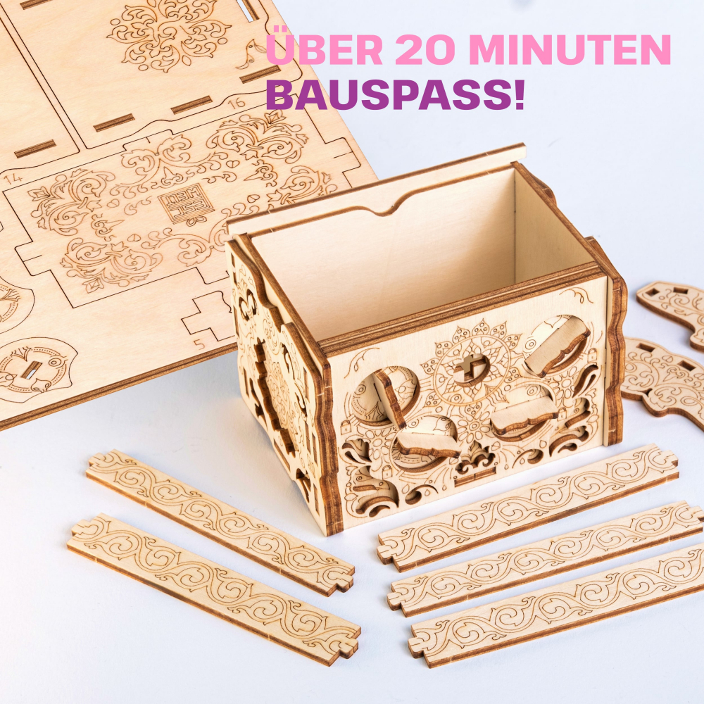 ESC WELT - Cutie tip Puzzle de lemn - CUFĂR- 3D Puzzle cu compartiment SECRET - Lemn ecologic [3]