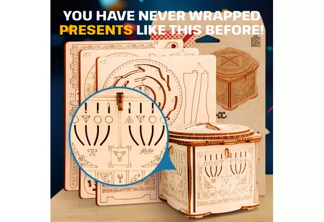 ESC WELT - Cutie tip Puzzle de lemn - CUTIE SECRETĂ- 3D Puzzle cu compartiment SECRET - Lemn ecologic [2]