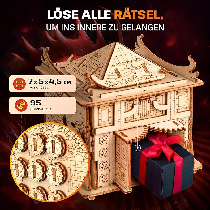 ESC WELT - House of Dragon - 3D Puzzle cu compartiment SECRET - Joc de gândire pentru adulți și adolescenți - Lemn ecologic [2]