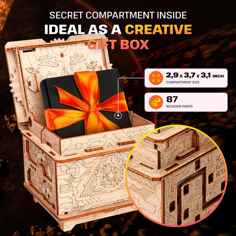 ESC WELT - ORBITAL  Box - 3D Puzzle cu compartiment SECRET - Joc de gândire pentru adulți și adolescenți - Lemn ecologic - [2]