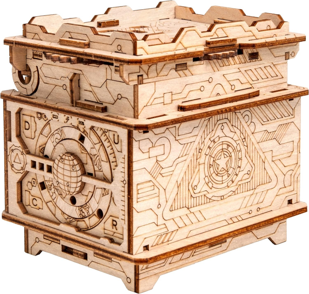 ESC WELT - ORBITAL  Box - 3D Puzzle cu compartiment SECRET - Joc de gandire pentru adulti si adolescenti - Lemn ecologic -