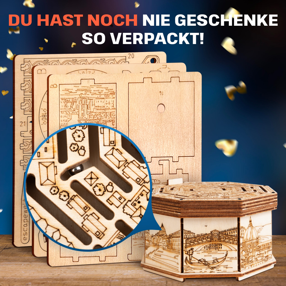 ESC WELT - Cutie tip Puzzle de lemn - LABIRINT- 3D Puzzle cu compartiment SECRET - Lemn ecologic [3]