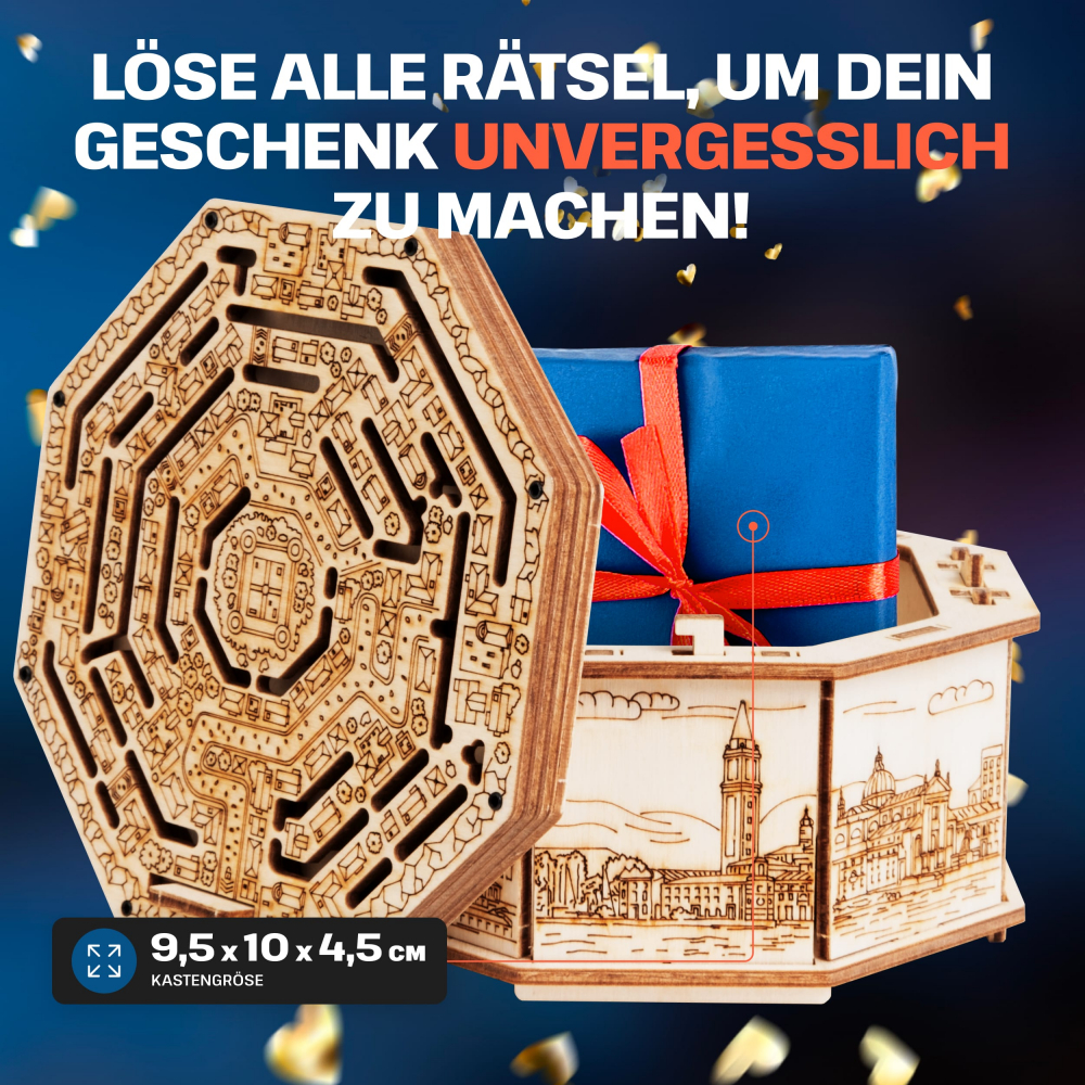 ESC WELT - Cutie tip Puzzle de lemn - LABIRINT- 3D Puzzle cu compartiment SECRET - Lemn ecologic [4]