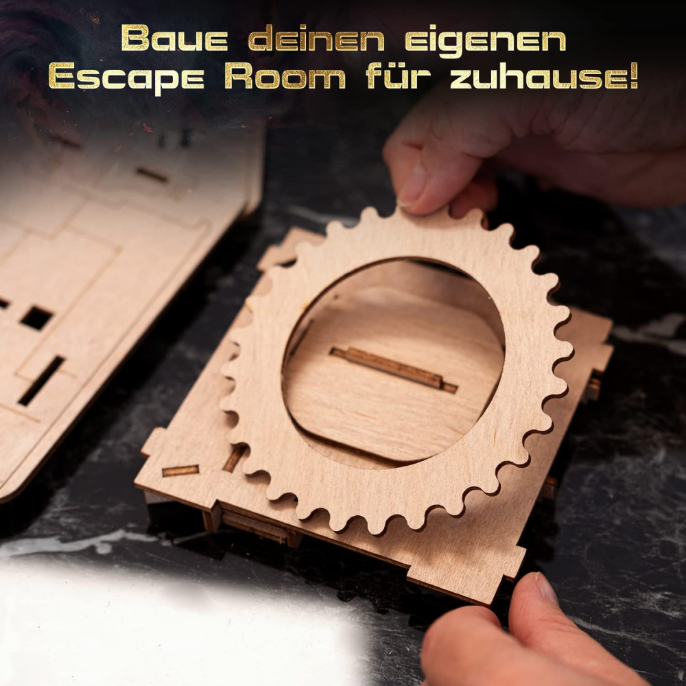 ESC WELT Space Box Puzzle 3D din lemn - 3 în 1 Puzzle Box Model Building Escape Room Game [4]