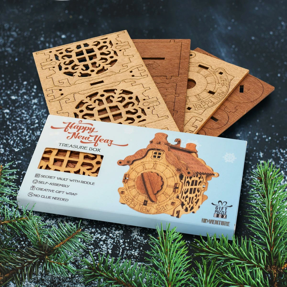 "Happy New Year" Box - Wooden kit [3]