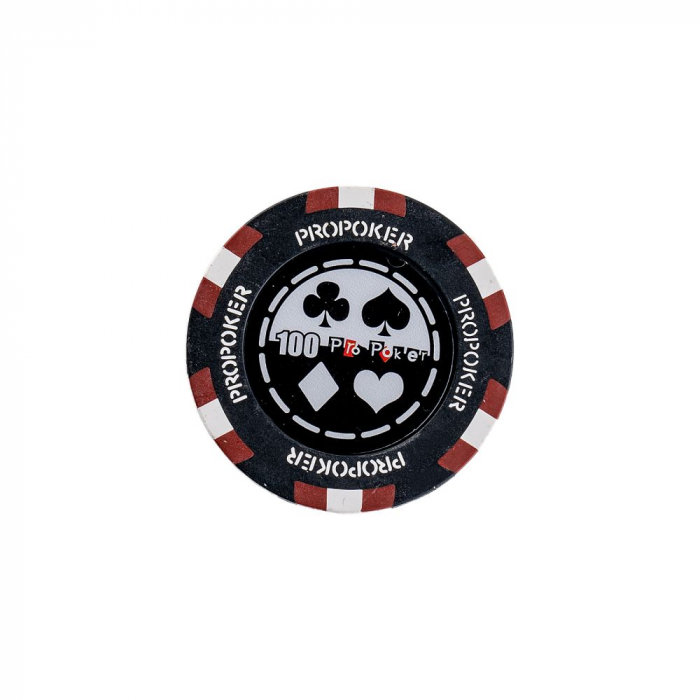 Jeton Pro Poker - Clay - 14g - Culoare Negru, inscriptionat (100)