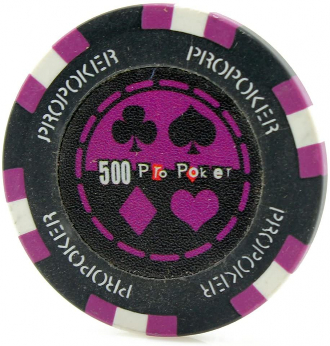 Jeton Pro Poker – Clay – 14g – Culoare Violet, inscriptionat (500) 14g reduceri cadouri de Mos Nicolae & Mos Crăciun 2021