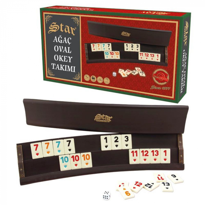 Joc remi rummy lemn curbat