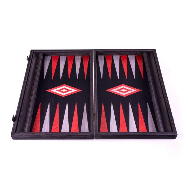 Set joc table backgammon - stejar negru cu linii argento - 48x60 cm [2]